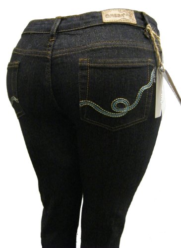 Women's Omega Skinny Stratch Jeans- Blue Twirl 4 product image