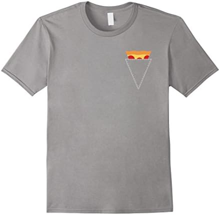 Men's Pizza Pocket T Shirt Small Slate