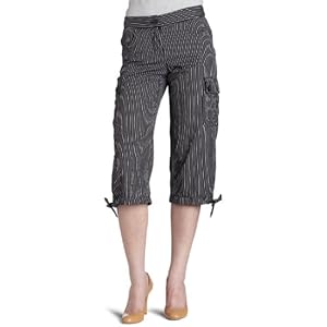 Mac & Jac Women's Cotton Stripe Cargo Capri
