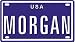 MORGAN USA MINI METAL EMBOSSED LICENSE PLATE NAME FOR BIKES, TRICYCLES, WAGONS, KIDS DOORS, GOLF CARTS, BABY STROLLERS, PEDAL CARS. OVER 400 NAMES AVAILABLE. TYPE IN NAME USA PLATE IN SEARCH. YOUR NAME WILL SHOW UP.