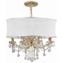 Brentwood Twelve Light Chandelier in Gold Crystal Type / Shade: Clear Swarovski Strass / Antique White