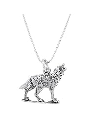 Sterling Silver Three Dimensional Howling Coyote Necklace