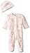 Little Me Baby-Girls Newborn Scroll Rose Footie and Hat