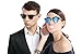 CHB Men's Women's Vintage Inspired Fashion Blue HD Mirrored Wayfarer Lens Street Polarized Sunglasses UV400 with Case