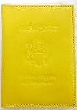 Yellow Leather USA Embossed Passport Holder Cover