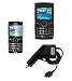 Black Durable Flexible Soft Silicone Skin Case + Rapid Car Charger + Premium Clear Reusable LCD Screen Protector For Samsung BlackJack II/2 SGH-I617 Smartphone
