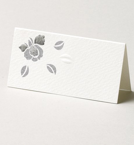 Silver Floral Place Cards