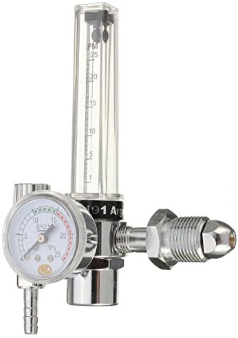 GOCHANGE CO₂ Argon Regulator, AR-191-01 Mig Tig Flow Meter Flowmeter Welding Weld Gauge - Argon Gas Pressure Reducer with Piston Vacuum Plating Chromium