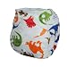 Alva One Size Washable Reusable Minky Cloth Diaper for 6-33lbs Baby (Dinosaur) with Two Inserts M12