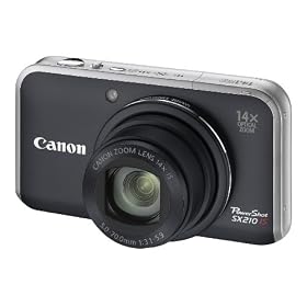 Canon PowerShot SX210 IS Digital Camera - Black (14.1 MP, 14x Optical Zoom) 3.0 Inch PureColor LCD