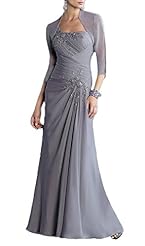 Chiffon Floor Length Applique Beaded One Shoulder Mother-of-the-Bride Dress 