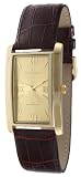 Peugeot Men's 2010CH Gold-Tone Brown Leather Strap Watch
