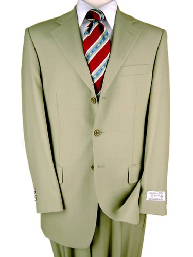 ~~ 2009 NEW MEN SUITS ~~ Brand New Italian Super 140's Merino Wool Hand Tailored Beige Suit with Pefect Fit for the BEST Comfort All Day Long ~ Highest Quality Guaranteed