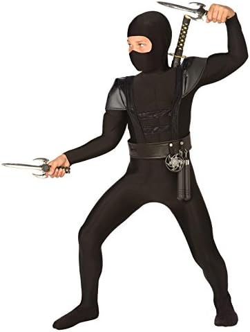 Black Fighter Ninja Child Costume, 8-10 MED