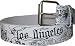 White LOS ANGELES Design Genuine Leather Punk Rock Belt