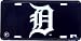 Detroit Classic Metal Auto Tag Embossed Black Background