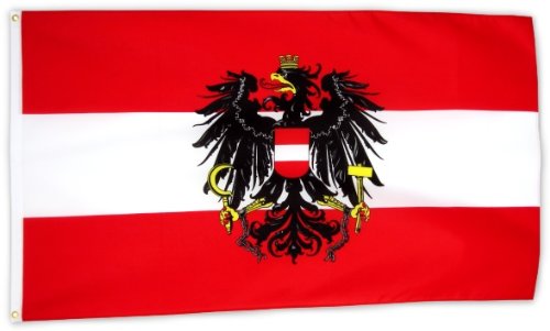 Fahne Flagge Österreich mit Wappen 90 x 150 cm