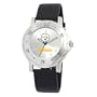 NFL Men's ST20010 Pittsburgh Steelers "Team Player" Black Leather Watch
