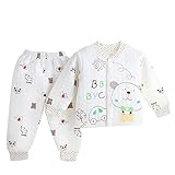 【SEBLES】ベビー服 新生児 乳児 あったか パジャマ コットン 上下 3色 3サイズ(62-70cm,ブラウン)