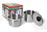 Zoom Produkt-Bild: Frabosk 460.02 Pasta Topf Rostfreier Edelstahl inklusive Deckel mit Siebfunktion 22 cm mit Induktion Boden