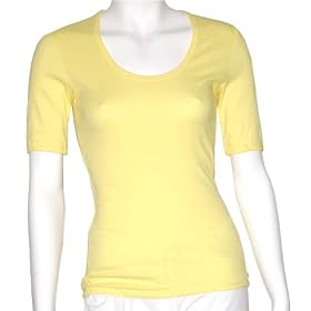 American Apparel Baby Rib 1/2 Sleeve U-Neck Tee