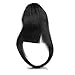 Clip on Bangs Real Human Hairpieces for Women (1# Jet Black)