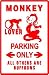 MONKEY LOVER PARKING chimp zoo gorilla NEW