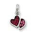 Sterling Silver Pink & Red Cz Hearts Charm