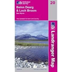 Beinn Dearg and Loch Broom, Ben Wyvis (OS Landranger Map)