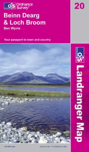 Beinn Dearg and Loch Broom, Ben Wyvis (OS Landranger Map)