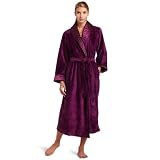 Casual Moments Womens 50 Inch Sheared Mink Shawl Collar Set-in Belt Robe, Purple, X-Large