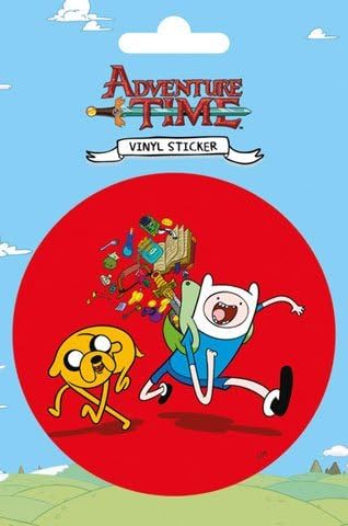 Red Memory Adventure Time Finn and Jake - Sticker - Diameter 9 cm