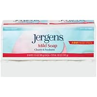 Jergens Mild Personal Bar Soap, 8 Count, 3.5 Ounce