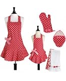 Jessie Steele Children's Bib Josephine Red and Pink Polka Dot Apron