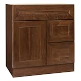 Coastal Collection SRO-3018 San Remo Series Black Walnut with Chestnut Finish Vanity Base with Right Side Drawers, 30-Inch-by-18-Inch