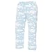 Pale Blue Dreamy Clouds Novelty Print Jersey cotton pants for lounging, sleep, sports. Unisex relaxed fit, available in 3 Youth sizes, tie cord waist