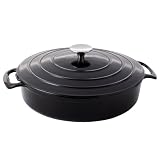 ProCook Black Cast Iron Casserole 28cm / 3.0L Shallow