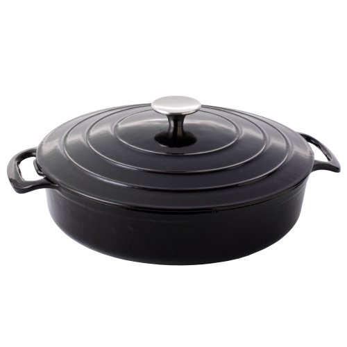 ProCook Black Cast Iron Casserole 28cm / 3.0L Shallow