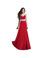 V-neck Lace Sequined Chiffon/Satin Cocktail Evening Dress/Prom Dress/Party Dress/Wedding Dress/Maxi Dress 