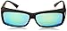 Cocoons Wide Line Ml Polarized Rectangular Sunglasses, Black Frame & Amber Green Mirror Lens, 63 mm