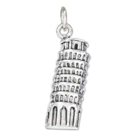 STERLING SILVER ANTIQUED LEANING TOWER OF PISA CHARM