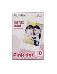Photography: Fuji Instax Mini Films Usable with Polaroid Mio & 300 - Lomo Diana Instant Back - Pink Dot Film - - Fujifilm