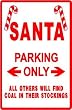 SANTA PARKING sign * street christmas CUTE