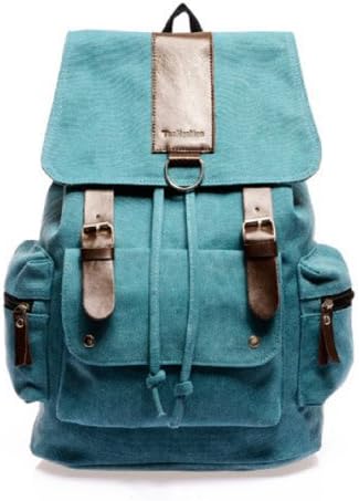 Vintage Blue Canvas Backpack Rucksack Great for School Camping