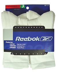Reebok Cushion Crew White with Black Logo 6-pack (Womens)