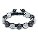 Bling Jewelry Macrame Bracelet Unisex Black Swarovski Crystal Beads 12mm
