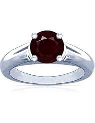 14K White Gold Round Cut Ruby Solitaire Ring (GIA Certificate)
