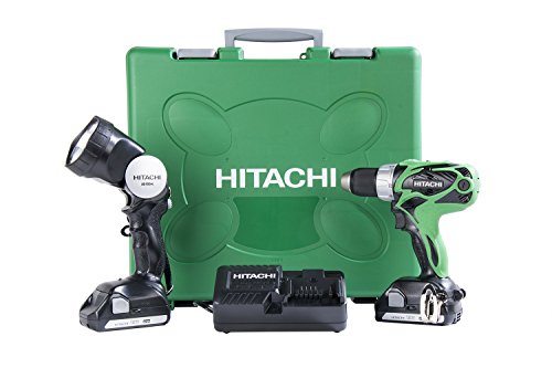 Hitachi DS18DSAL 18-Volt 1/2-Inch Lithium-Ion Cordless Drill/Driver (Includes 2 Batteries + Flashlight)