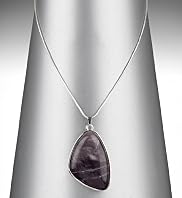 Silver Plated Chunky Stone Pendant Necklace