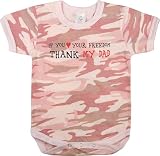 67055 INFANT BABY PINK CAMO ''THANK MY DAD'' ONE PIECE BODYSUIT